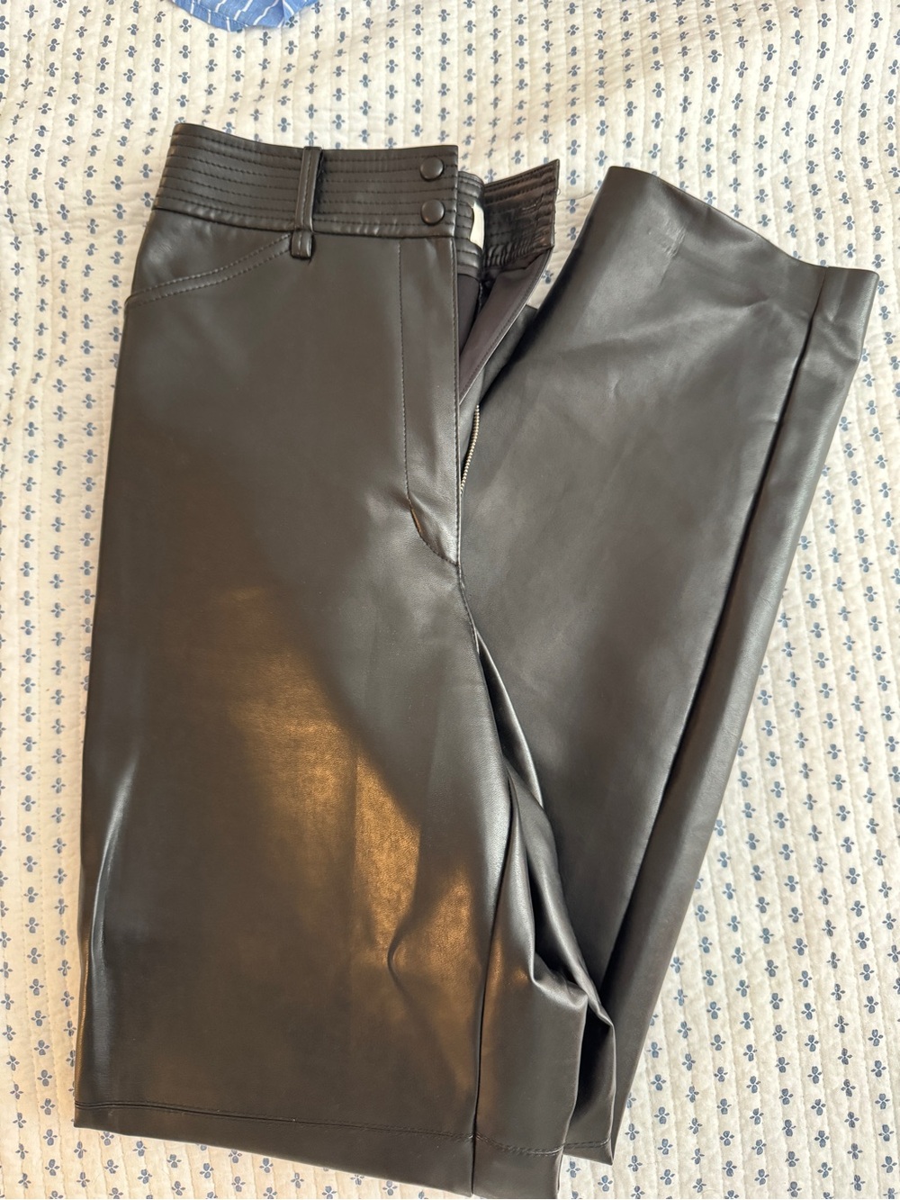 Aritzia Wilfred Black Faux Leather Pants